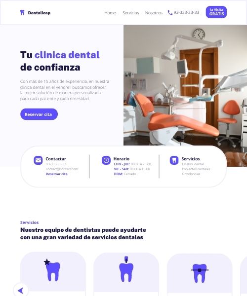 diseno pagina web clinica dental