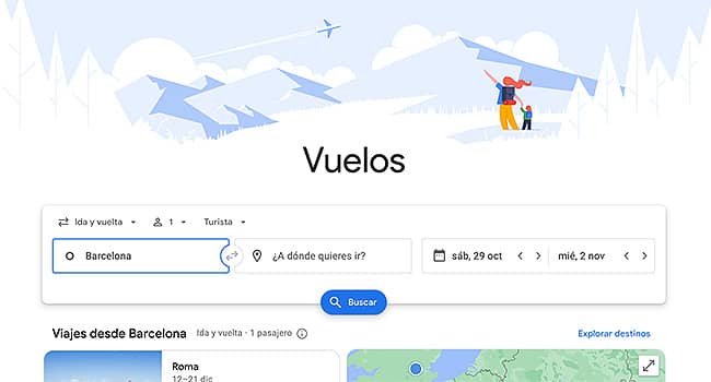 Google vuelos de Google